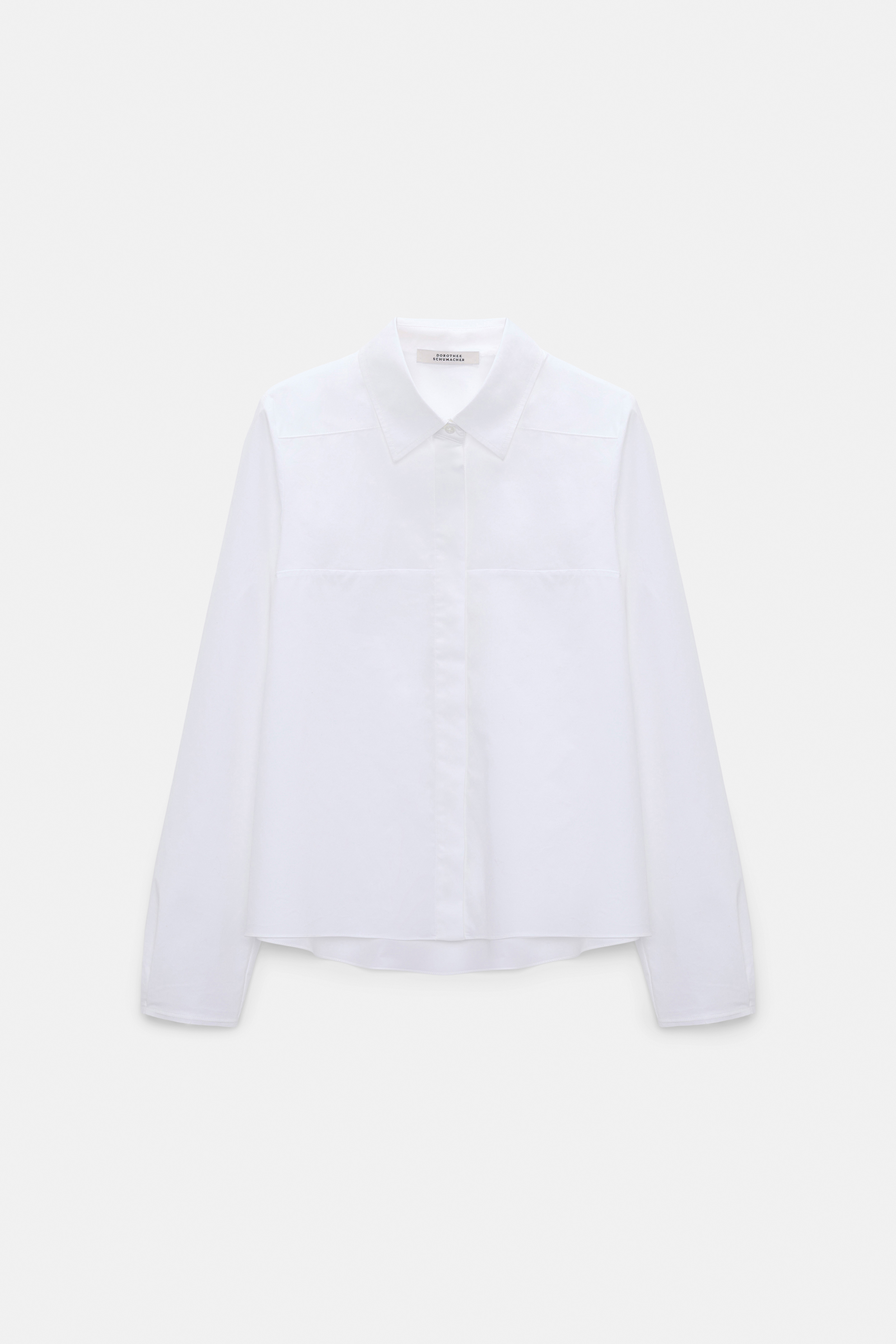 Dorothee Schumacher A-line cotton poplin blouse with removable collar white sky